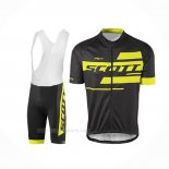 2017 Ropa Ciclismo Scott Negro Amarillo Mangas Corta Y Culotte Corto