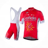 2018 Ropa Ciclismo Cofidis Rojo Mangas Corta y Culotte Corto