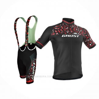 2018 Ropa Ciclismo Ghost Rojo Negro Mangas Corta y Culotte Corto