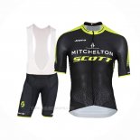 2018 Ropa Ciclismo Mitchelton Scott Negro Mangas Corta y Culotte Corto