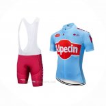 2019 Ropa Ciclismo Katusha Alpecin Azul Rojo Mangas Corta y Culotte Corto
