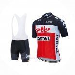 2020 Ropa Ciclismo Lotto Soudal Negro Rojo Blanco Mangas Corta y Culotte Corto