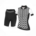 2020 Ropa Ciclismo Mujer RH+ Blanco Negro Mangas Corta y Culotte Corto