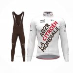 2021 Ropa Ciclismo Ag2r La Mondiale Blanco Mangas Largas y Culotte Lunga