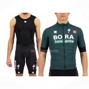 2021 Ropa Ciclismo Bora-hansgrone Verde Mangas Cortas y Culotte ioui005