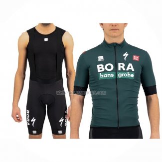 2021 Ropa Ciclismo Bora-hansgrone Verde Mangas Cortas y Culotte ioui005