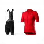 2021 Ropa Ciclismo Castelli Rojo Mangas Corta y Culotte Corto