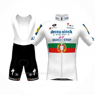 2021 Ropa Ciclismo Deceuninck Quick Step Blanco Mangas Corta y Culotte Corto