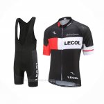 2021 Ropa Ciclismo Le Col Negro Blanco Rojo Mangas Corta y Culotte Corto