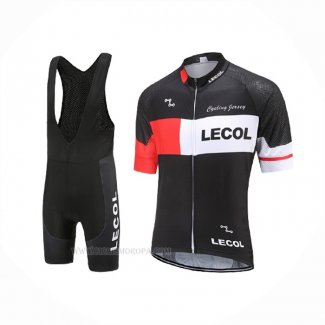 2021 Ropa Ciclismo Le Col Negro Blanco Rojo Mangas Corta y Culotte Corto