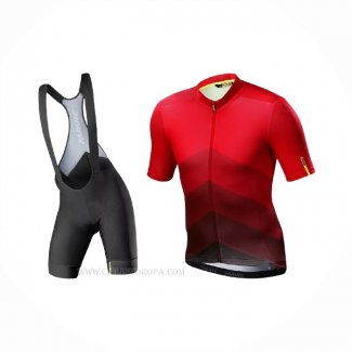 2021 Ropa Ciclismo Mavic Rojo Negro Mangas Corta y Culotte Corto
