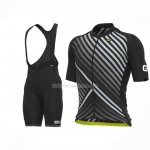 2022 Ropa Ciclismo ALE Blanco Negro Amarillo Mangas Cortas y Culotte ioui018