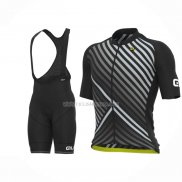 2022 Ropa Ciclismo ALE Blanco Negro Amarillo Mangas Cortas y Culotte ioui018