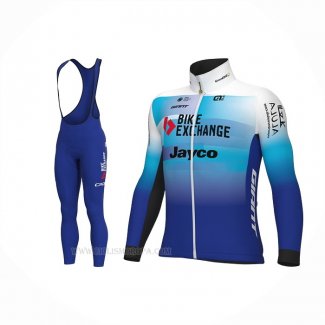 2022 Ropa Ciclismo Bike Exchange Azul Blanco Mangas Largas y Culotte Lunga