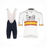 2022 Ropa Ciclismo Espana Champion Ineos Blanco Rojo Mangas Corta y Culotte Corto