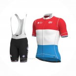 2022 Ropa Ciclismo Groupama-fdj Rojo Luxembourg Champion Mangas Corta y Culotte Corto