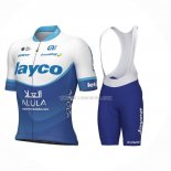 2023 Ropa Ciclismo Jayco Alula Azul Blanco Mangas Cortas y Culotte Corto