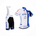 2015 Ropa Ciclismo UHC Blanco Azur Mangas Corta y Culotte Corto