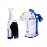 2015 Ropa Ciclismo UHC Blanco Azur Mangas Corta y Culotte Corto