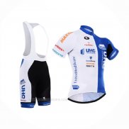 2015 Ropa Ciclismo UHC Blanco Azur Mangas Corta y Culotte Corto