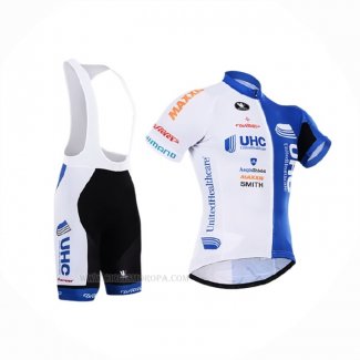 2015 Ropa Ciclismo UHC Blanco Azur Mangas Corta y Culotte Corto