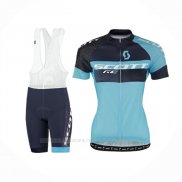 2016 Ropa Ciclismo Scott Negro Azul Mangas Corta Y Culotte Corto