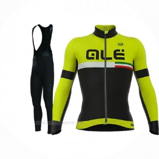 2017 Ropa Ciclismo ALE Graphics Prr Tirreno Negro Amarillo Mangas Largas y Culotte Lunga