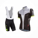 2017 Ropa Ciclismo Mujer Nalini Negro Blanco Mangas Corta y Culotte Corto