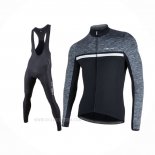 2017 Ropa Ciclismo Nalini Negro Gris Mangas Largas Y Culotte Lunga