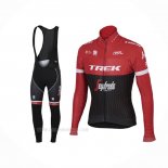 2017 Ropa Ciclismo Trek Segafredo Negro Rojo Mangas Largas y Culotte Lunga