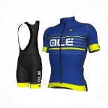 2018 Ropa Ciclismo ALE Azul Amarillo Mangas Corta y Culotte Corto