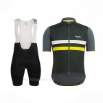 2018 Ropa Ciclismo Rapha Negro Amarillo Mangas Corta y Culotte Corto