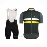 2018 Ropa Ciclismo Rapha Negro Amarillo Mangas Corta y Culotte Corto