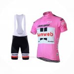 2018 Ropa Ciclismo Sunweb Rosa Blanco Mangas Corta y Culotte Corto