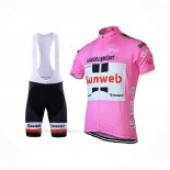 2018 Ropa Ciclismo Sunweb Rosa Blanco Mangas Corta y Culotte Corto
