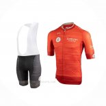 2019 Ropa Ciclismo UAE Tour Naranja Mangas Corta y Culotte Corto