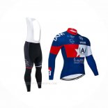 2020 Ropa Ciclismo IAM Blanco Rojo Azul Mangas Largas y Culotte Lunga