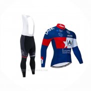 2020 Ropa Ciclismo IAM Blanco Rojo Azul Mangas Largas y Culotte Lunga