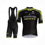 2020 Ropa Ciclismo Mitchelton Scott Negro Amarillo Mangas Corta y Culotte Corto