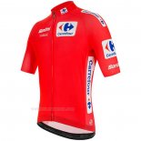 2020 Ropa Ciclismo Vuelta Espana Rojo Mangas Corta y Culotte Corto
