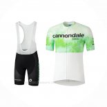 2021 Ropa Ciclismo Cannondale Blanco Verde Mangas Corta y Culotte Corto
