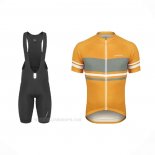2021 Ropa Ciclismo De Marchi Amarillo Gris Mangas Corta y Culotte Corto