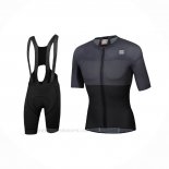 2021 Ropa Ciclismo Sportful Negro Gris Mangas Corta y Culotte Corto