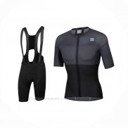2021 Ropa Ciclismo Sportful Negro Gris Mangas Corta y Culotte Corto