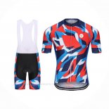 2021 Ropa Ciclismo Steep Rojo Azul Mangas Corta y Culotte Corto