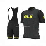 2022 Ropa Ciclismo ALE Negro Amarillo Mangas Cortas y Culotte ioui021