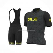 2022 Ropa Ciclismo ALE Negro Amarillo Mangas Cortas y Culotte ioui021