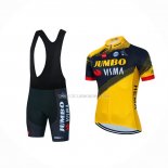 2022 Ropa Ciclismo Jumbo Visma Amarillo Negro Mangas Cortas y Culotte Corto