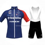 2023 Ropa Ciclismo Trek Azul Rojo Mangas Cortas y Culotte Corto