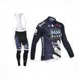 2013 Ropa Ciclismo Tinkoff Saxo Bank Azul Blanco Mangas Largas y Culotte Lunga